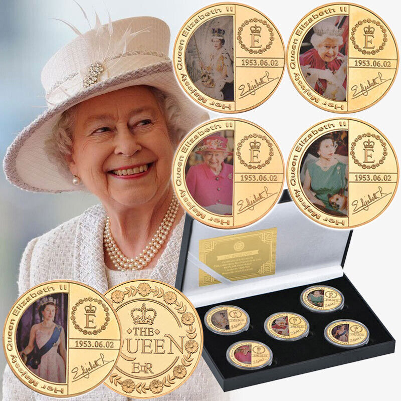 1926-2022 Her Majesty The Queen Elizabeth II Commemorative Coins Set Souvenir