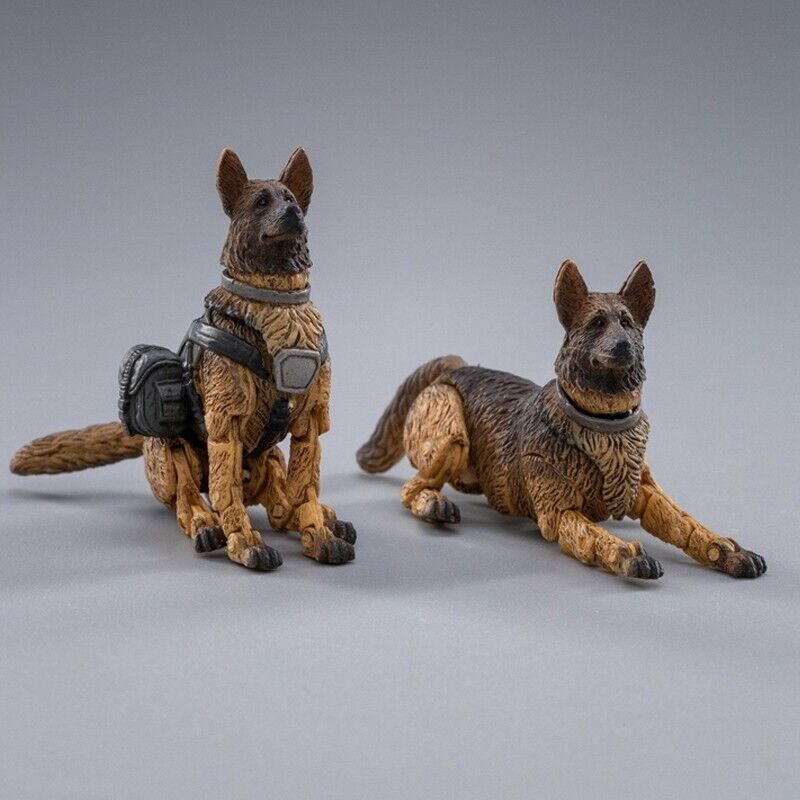 New pairs JoyToy Source 1:18 Military Dog Set of 2 in 1 box action toy stand 5CM