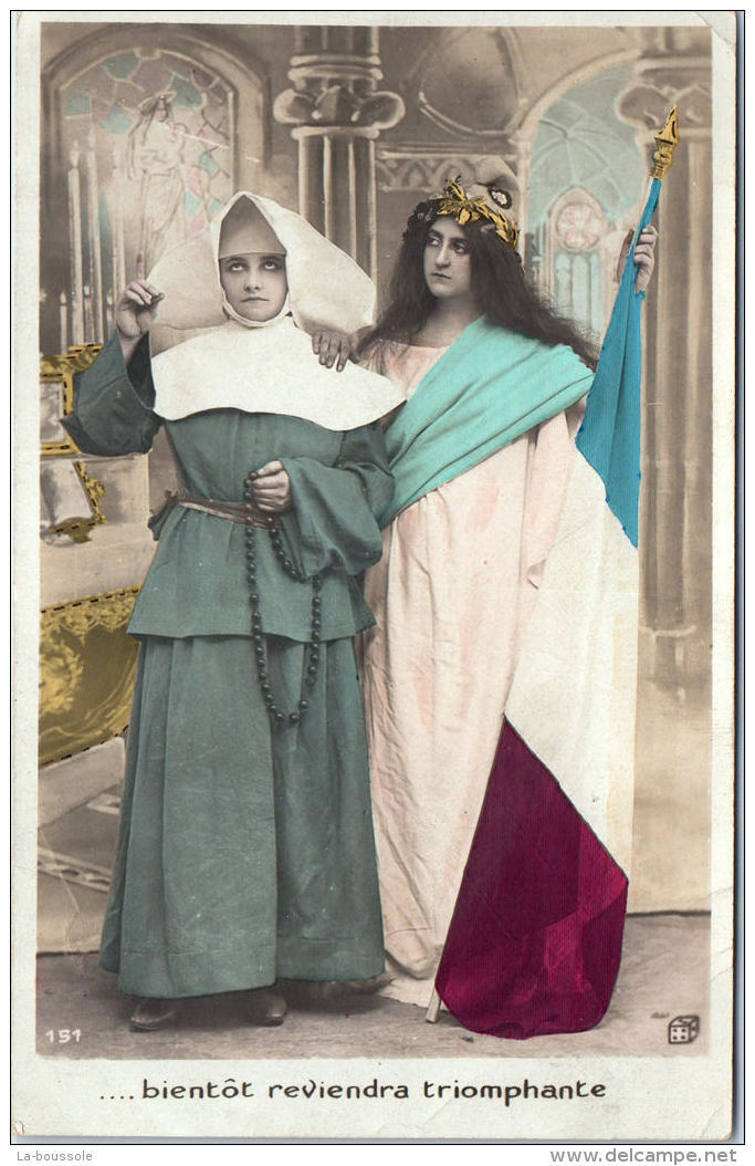 THEMES - POLITICS - Marianne and a nun (1903)