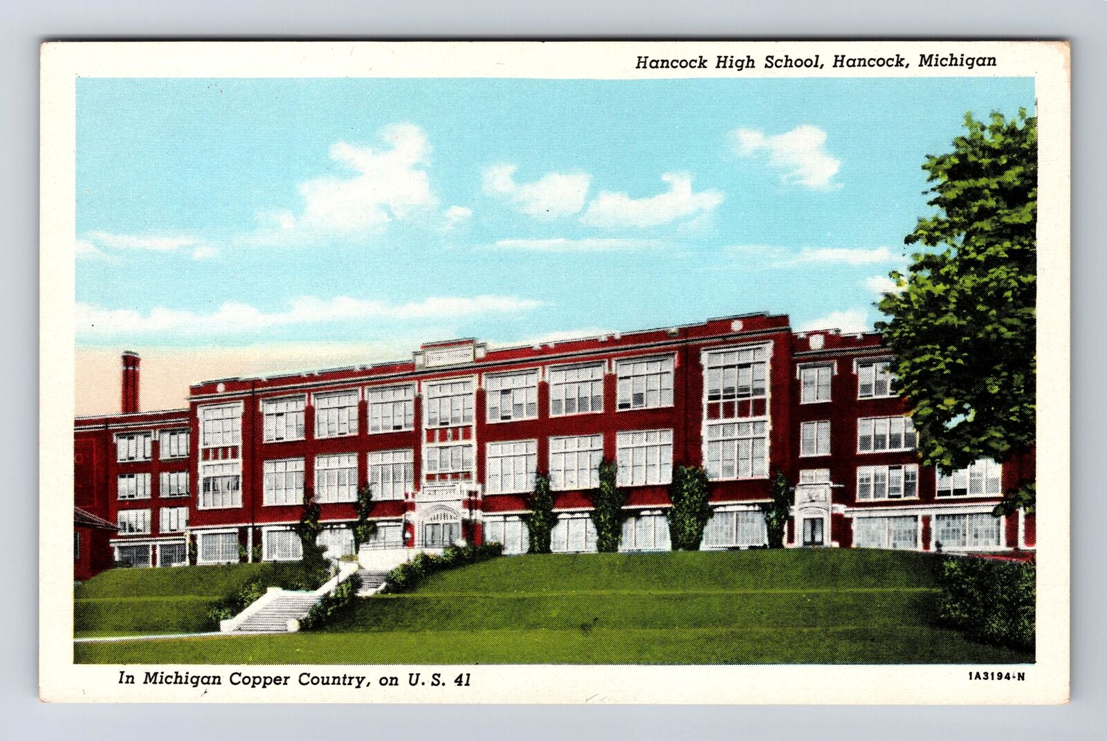 Hancock MI-Michigan, Hancock Public High School, Souvenir Vintage Postcard