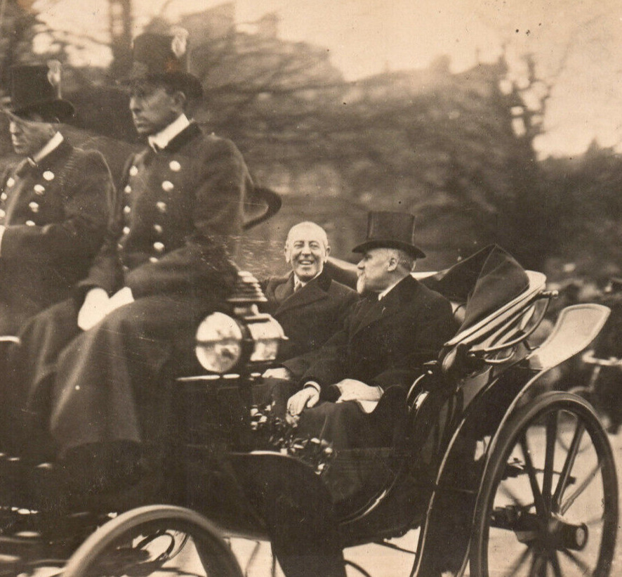 WWI Woodrow Wilson French President Poincare Paris Rppc Real Photo Postcard