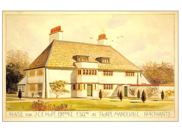 Postcard CFA Voysey Arts & Crafts Design -1897 House, The Hill, Northamptonshire