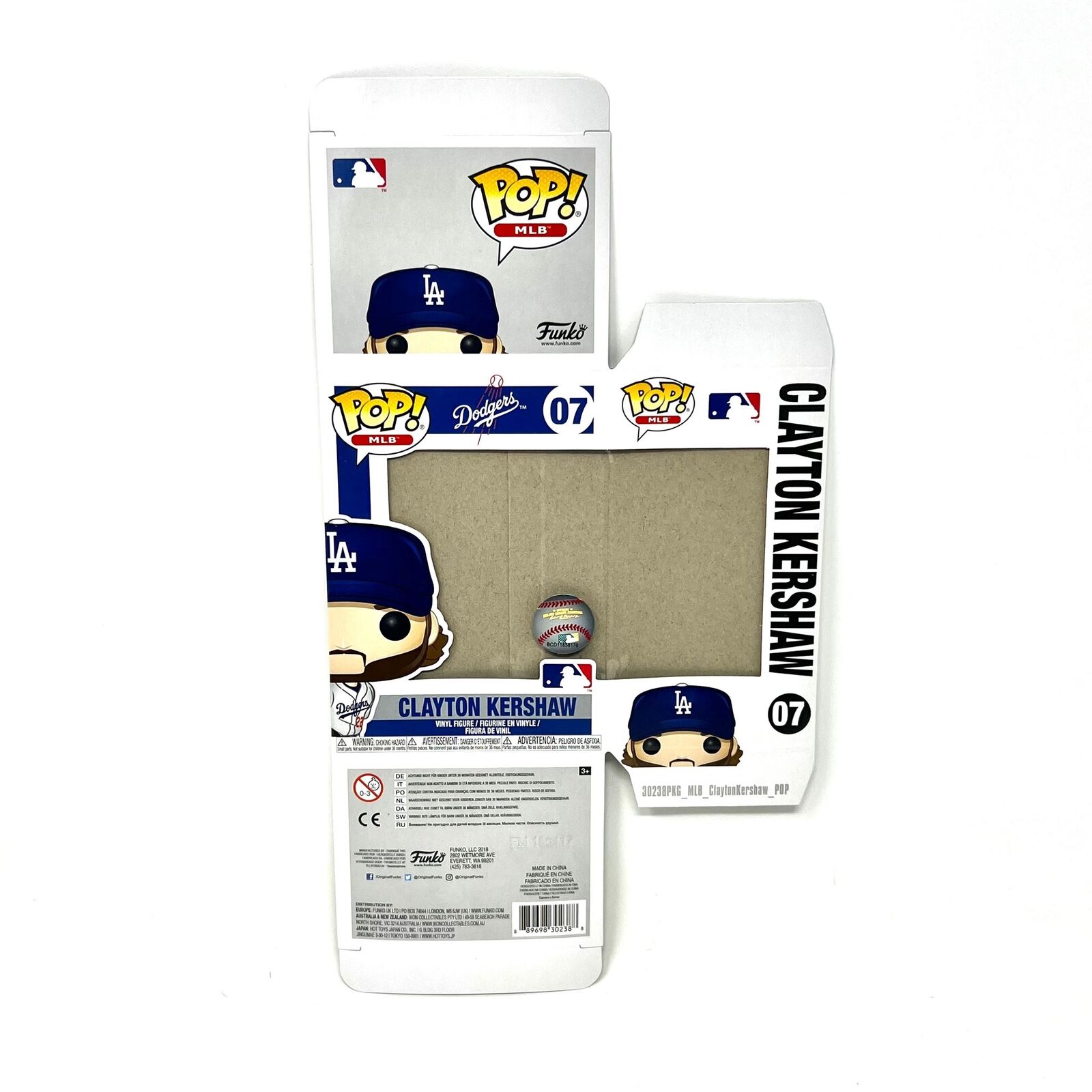 Funko Pop Replacement Empty Box Only - Clayton Kershaw 07