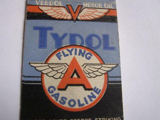 1930\'s Bair\'s Tourist Park TYDOL Flying A Gasoline Hepburnville PA Matchcover