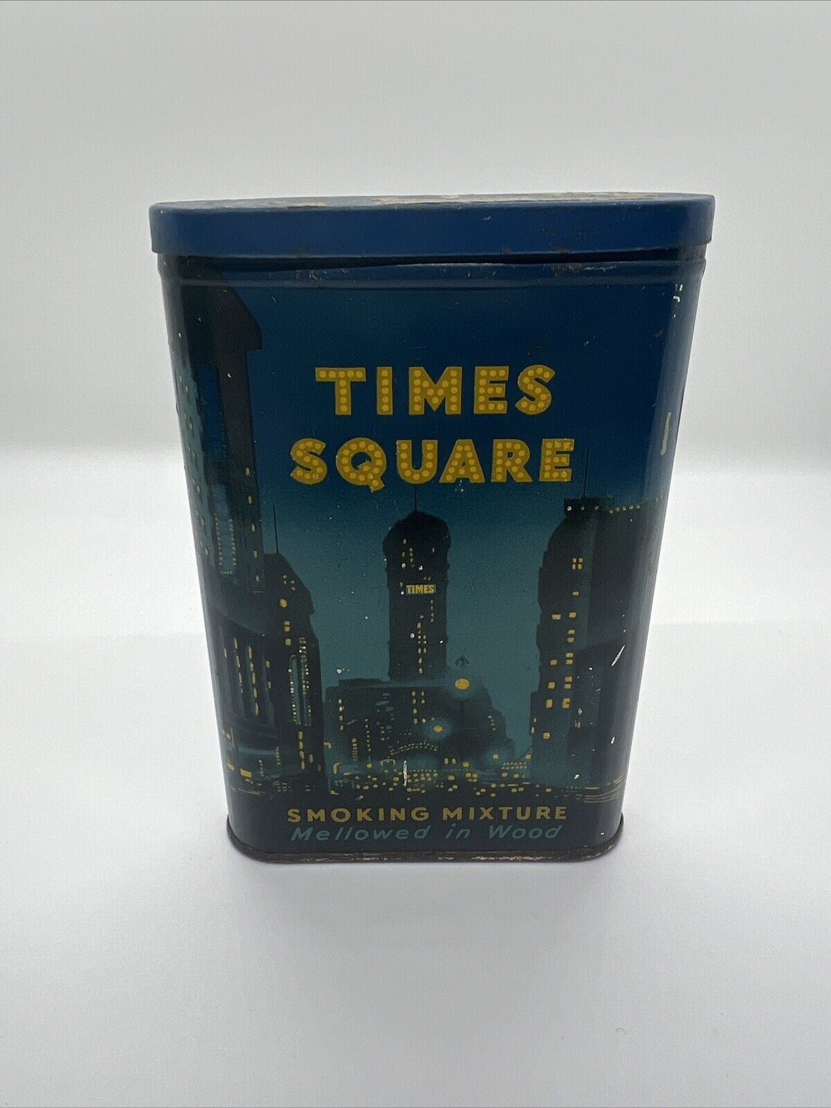 VINTAGE ADVERTISING  EMPTY TIMES SQUARE  VERTICAL POCKET TOBACCO TIN   126-M