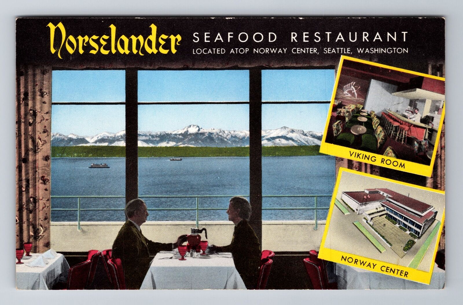 Seattle WA-Washington Norselander Seafood Rest. Advertising Vintage Postcard