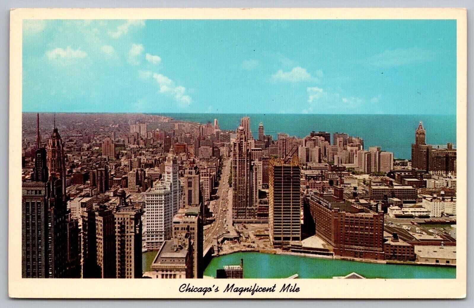 Chicago Illinois Michigan Avenue North Section Lake Front Aerial View Postcard