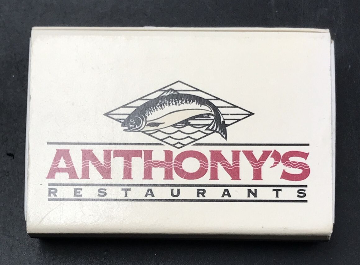 Vintage Anthony\'s Seafood Restaurant Olympia WA Washington Matchbook Matchbox