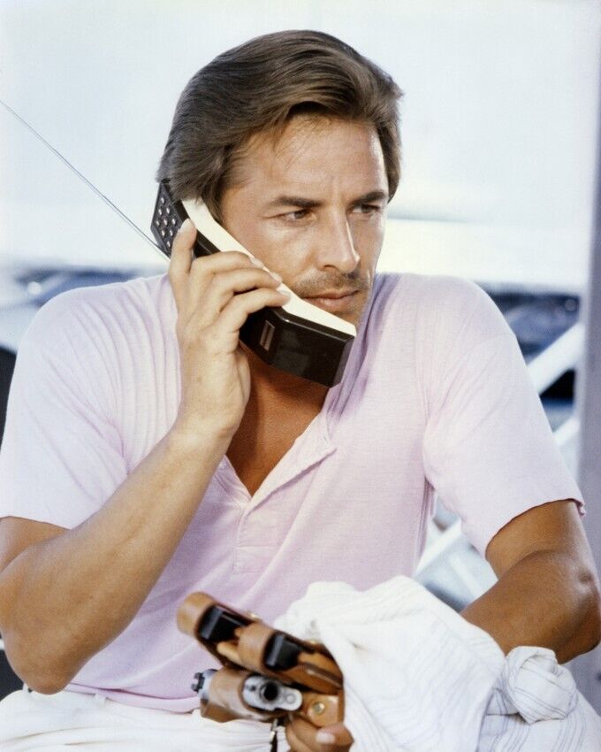 Miami Vice Don Johnson 24x36 Poster on telephone