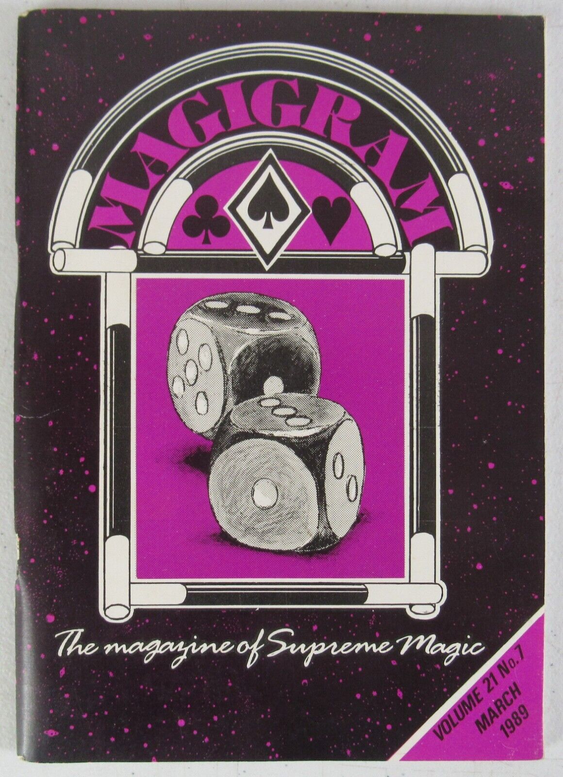 Magigram Magazine Volume 21 #7 Mar 1989 Houdini Magic Tricks MZ11F