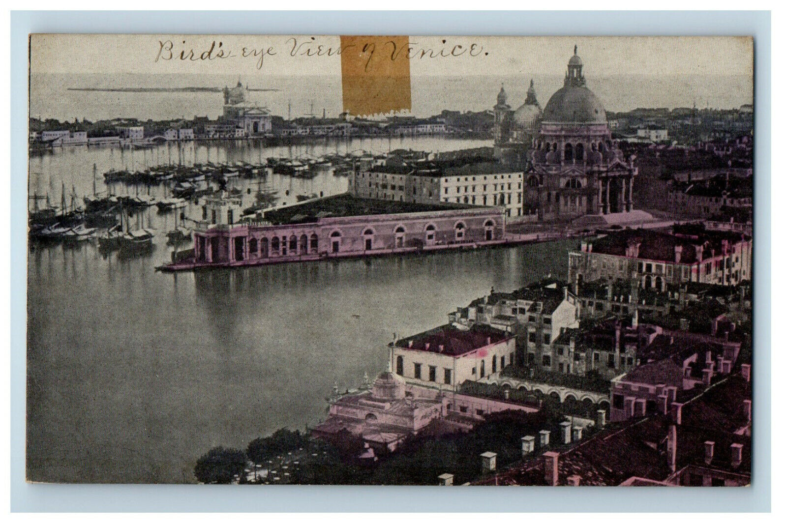 c1910s Bird's Eye View of Venice, Italy Posted Antique Postcard