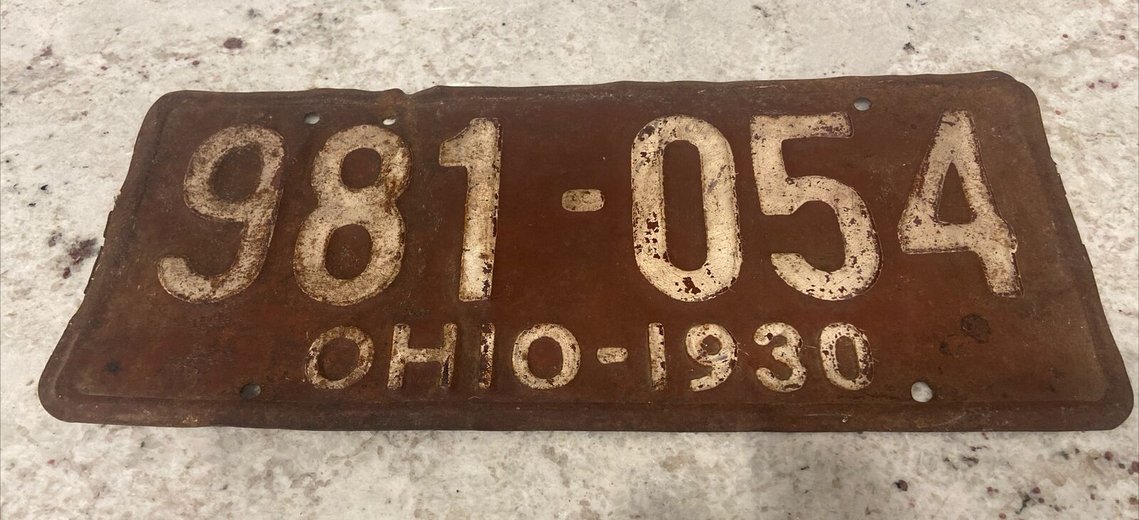 Vintage ANTIQUE 1930 OHIO License Plate