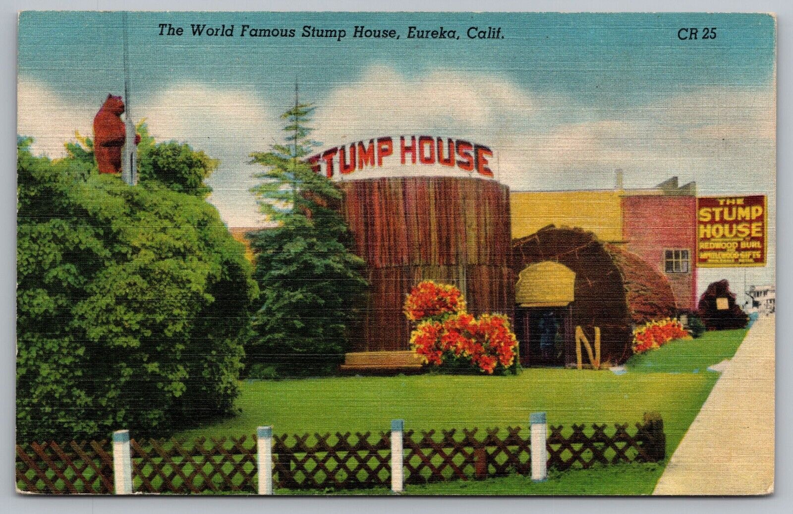 Postcard World Famous Stump House Eureka California Zan Stark