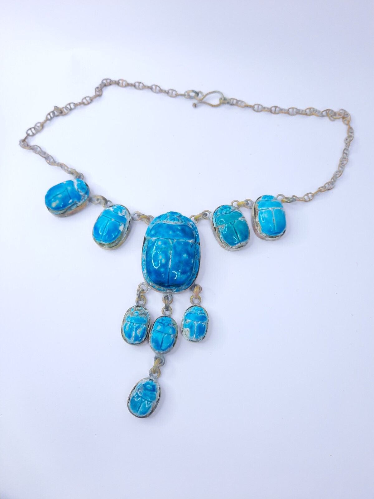 UNIQUE PENDANT OF THE EGYPTIAN Scarab Blue Symbol of Good Luck & Protection