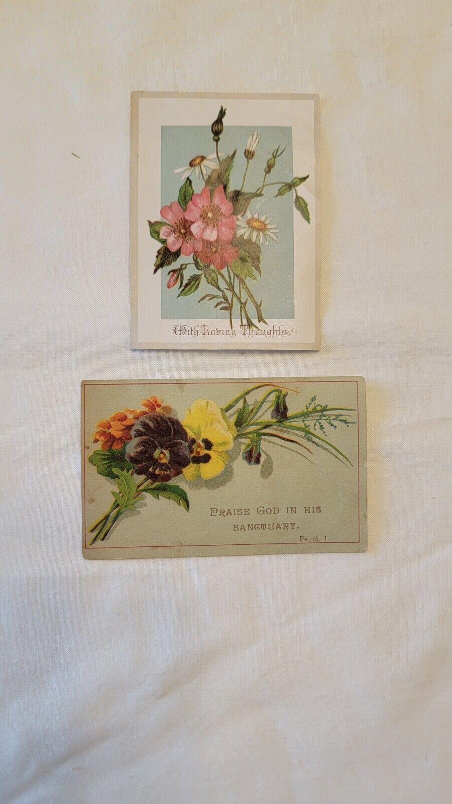 Victorian Sympathy Cards, Lot Of 2