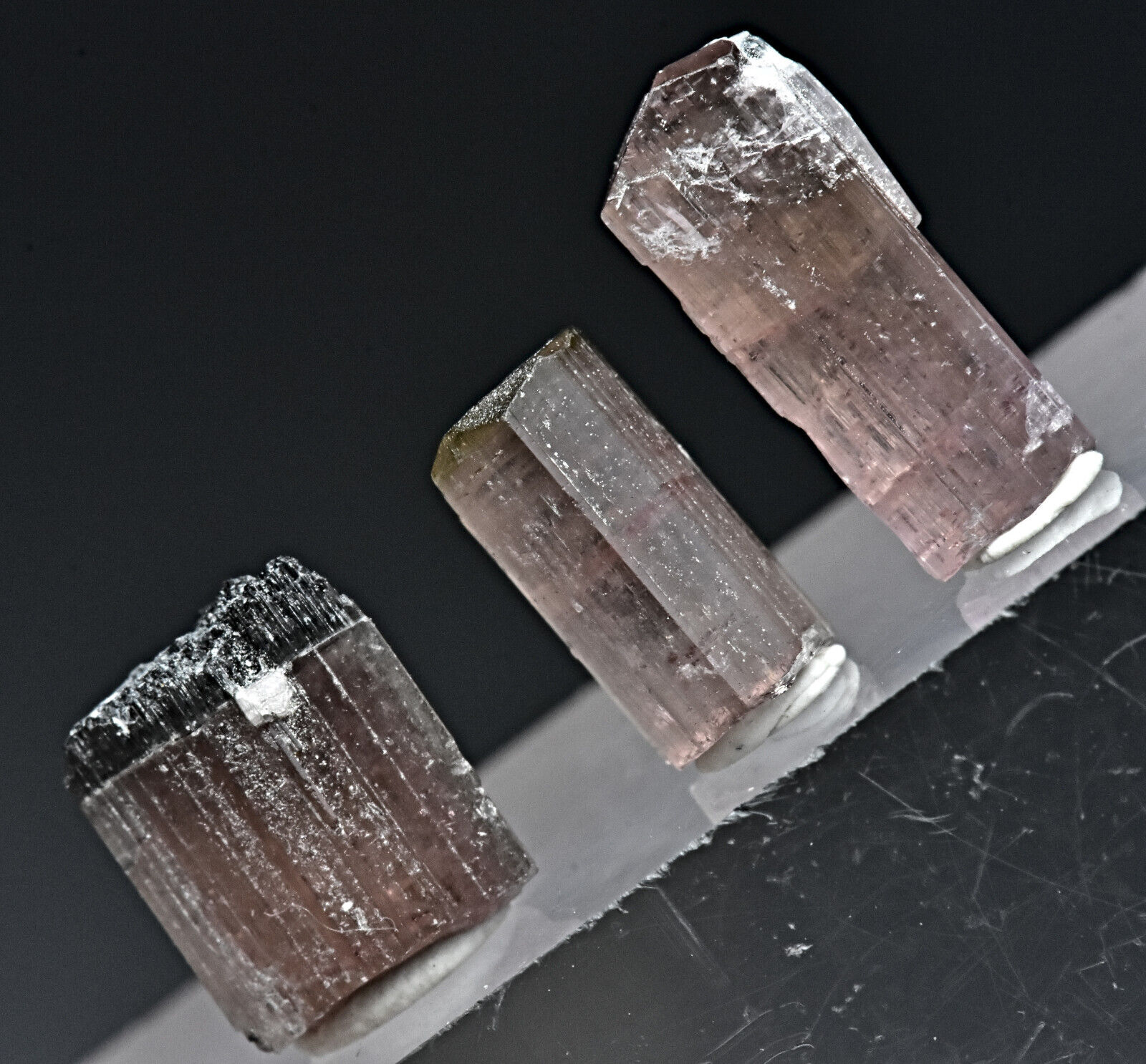6.30 Carat Natural Transparent Terminated Three Pink Tourmaline Crystal