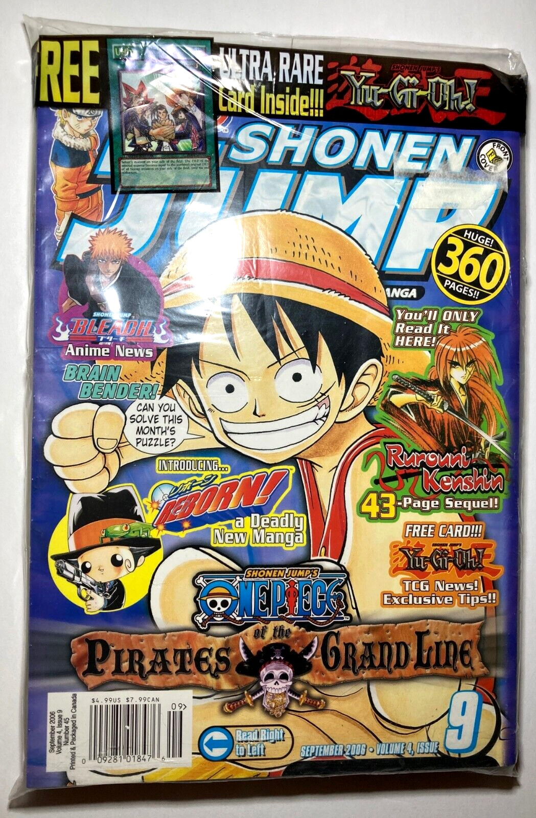 Shonen Jump Manga w/YuGiOh UNITY card September 2006 Vol 4 Issue 9 Sealed, New 