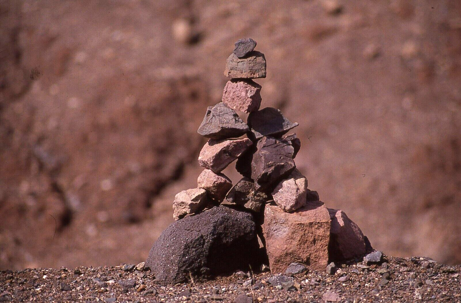 35 MM Color Slides Pro Photo   Stacked Stones Desert Abstract 1991 #2
