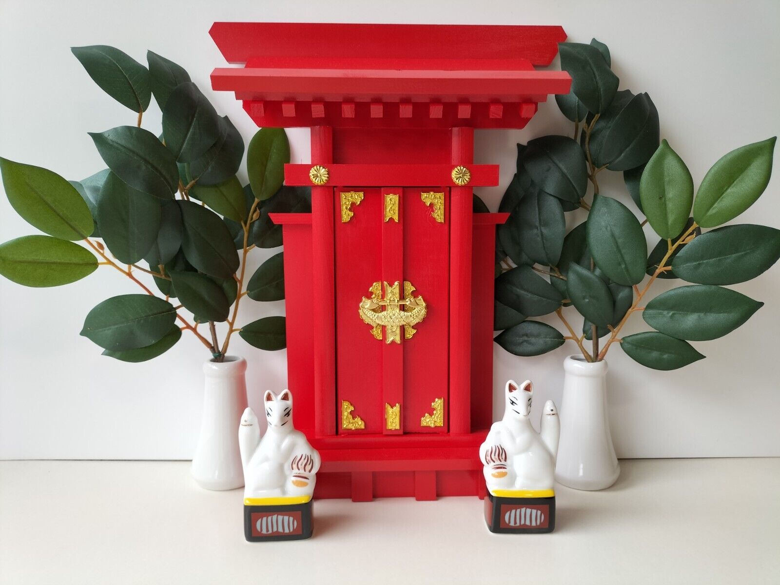 KAMIDANA RED inari FOX Japanese Home shrine hold shelf shinto altar butsudan