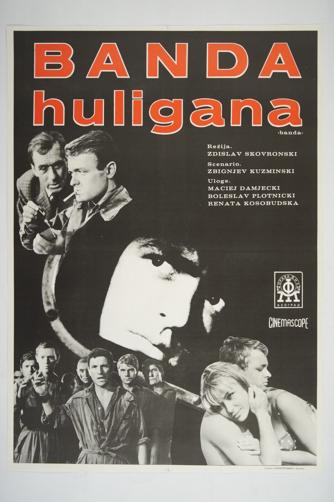 BANDA / THE GANG Orig. exYU movie poster 1965 MACIEJ DAMIECKI ZBIGNIEW KUZMINSKI