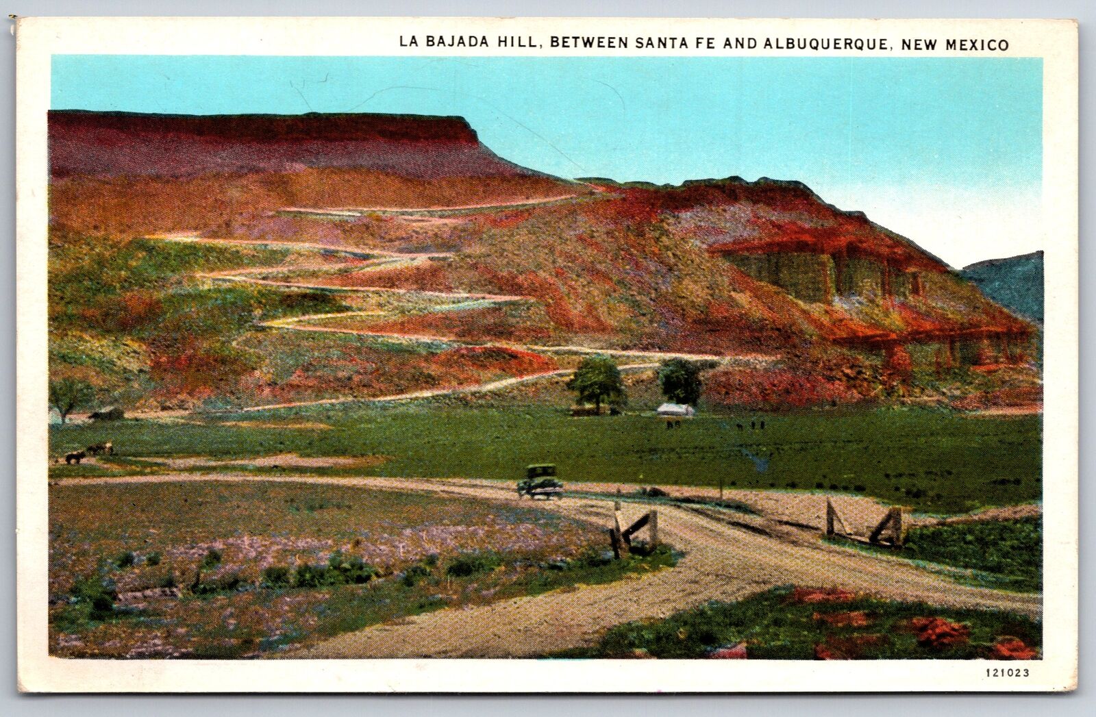 New Mexico~La Bajada Hill Between Santa Fe & Albuquerque~American Art Vintage PC