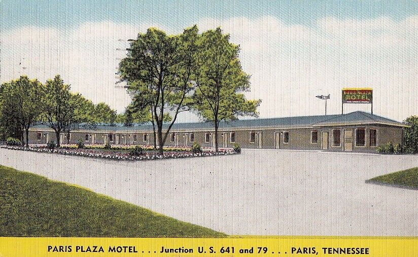 Postcard Paris Plaza Motel Paris TN 1957