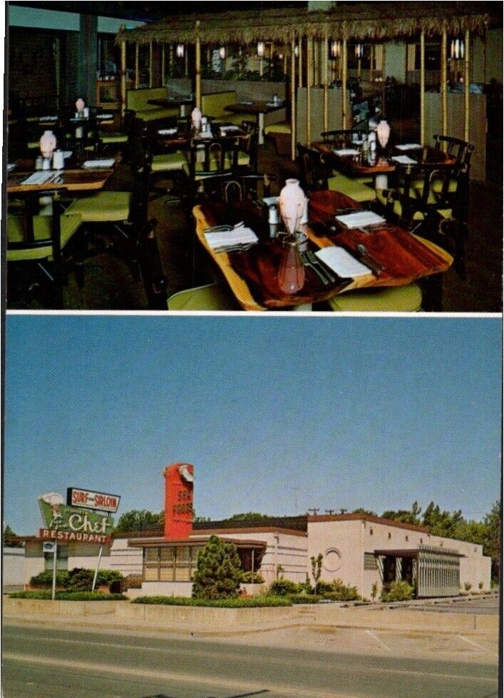 Vintage Waco Texas 1950s  TX Postcard Surf & Sirloin  George\'s Chef A/T