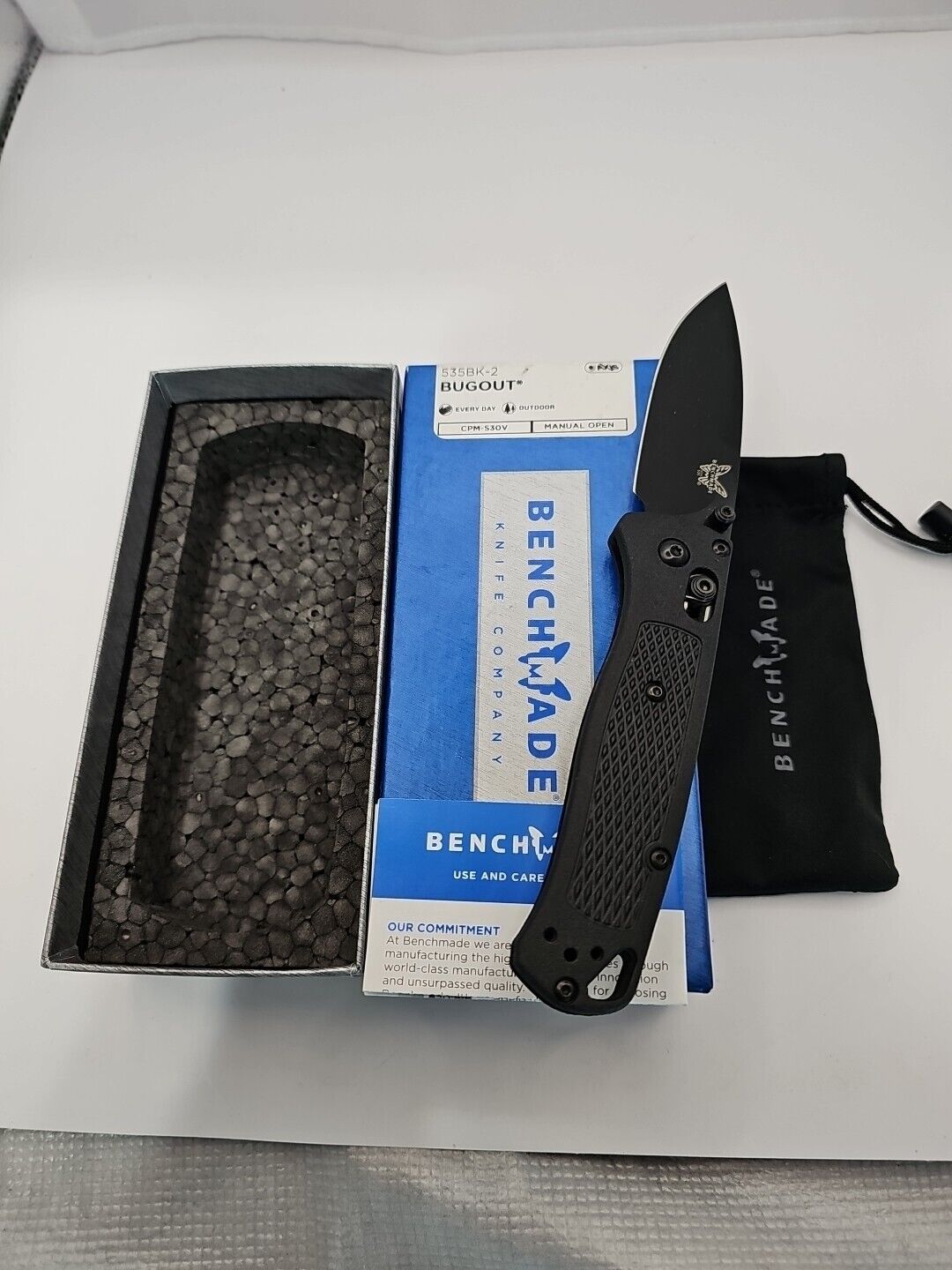 Benchmade Knives Bugout 535BK-2 Black CPM-S30V Stainless Steel Knife In Photos