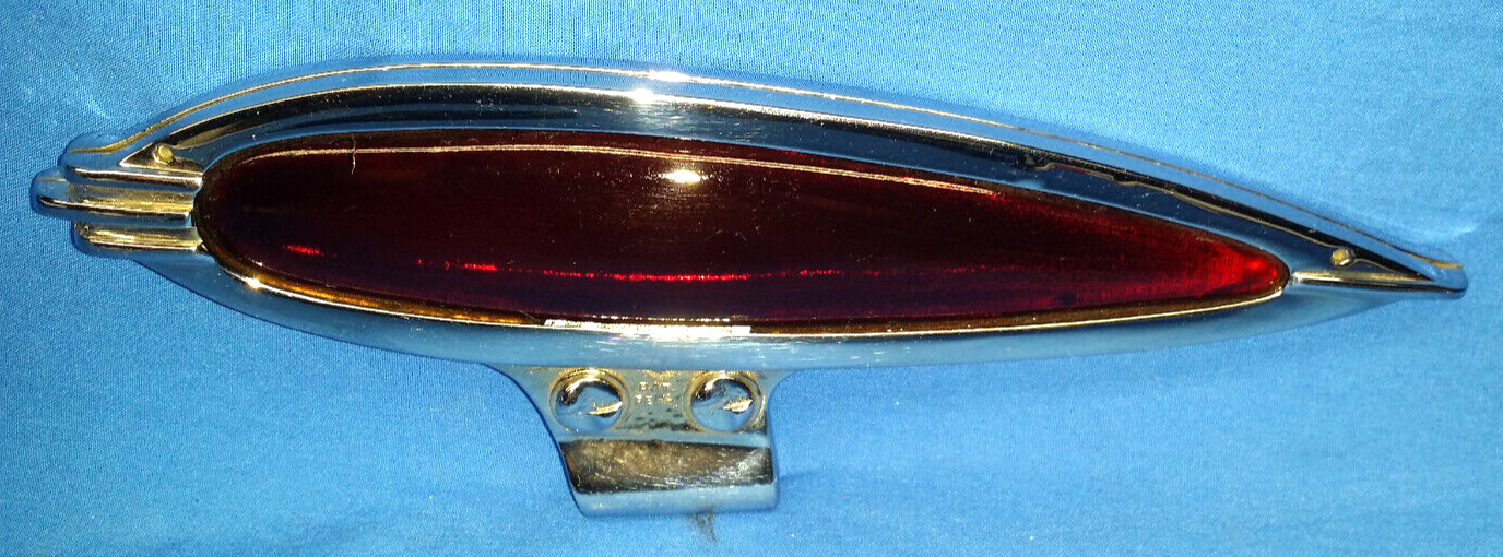 Vintage NOS 1935 Ford Accessory Red Glass Hood Ornament