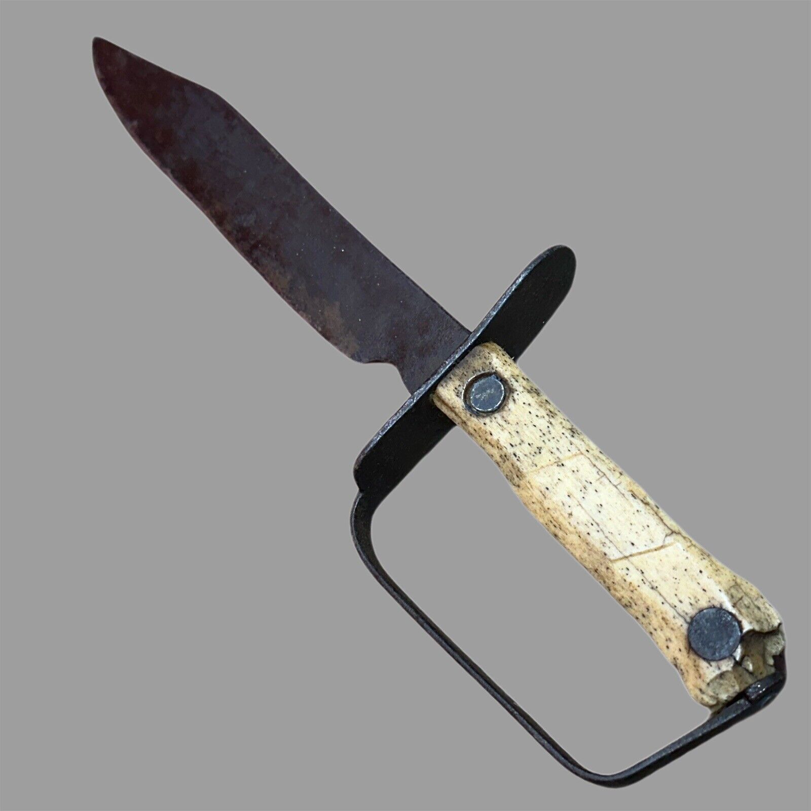 Early Primitive 19th Century War 1812 Too Civil War Era D Guard Belt Knife