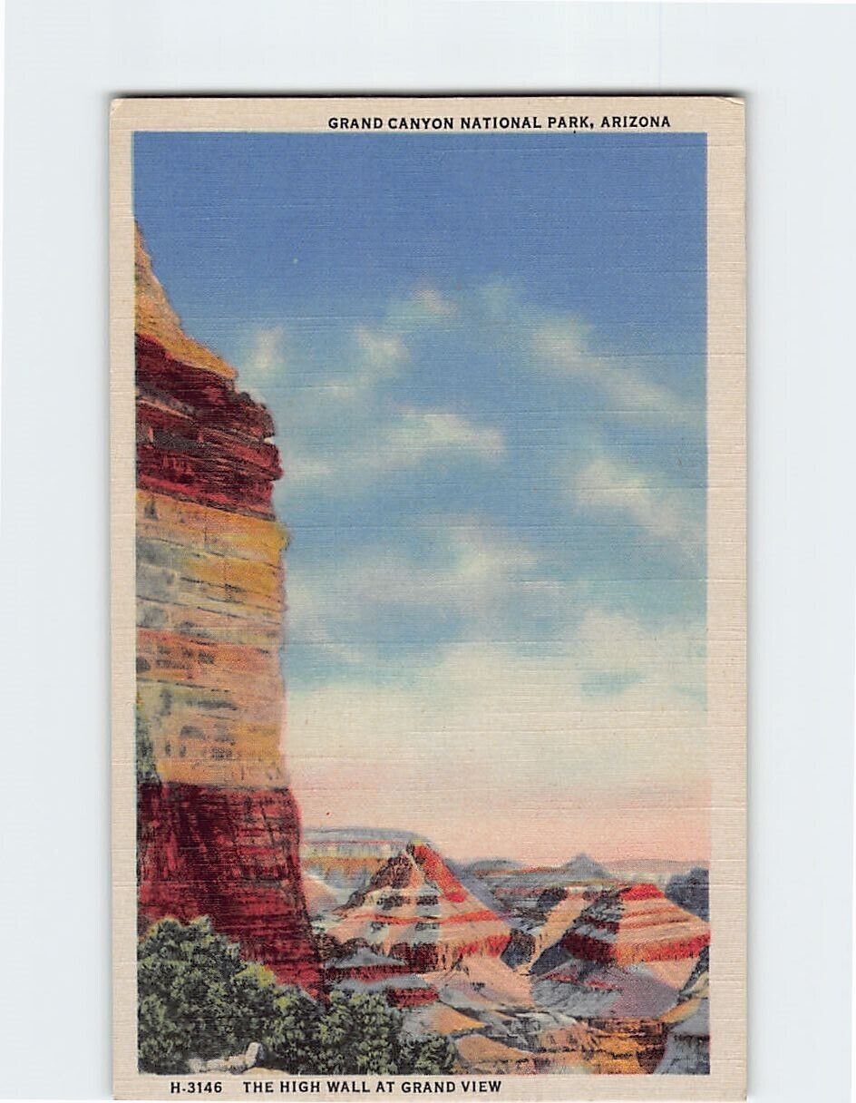 Postcard The High Wall At Grand View Grand Canyon National Park Arizona USA