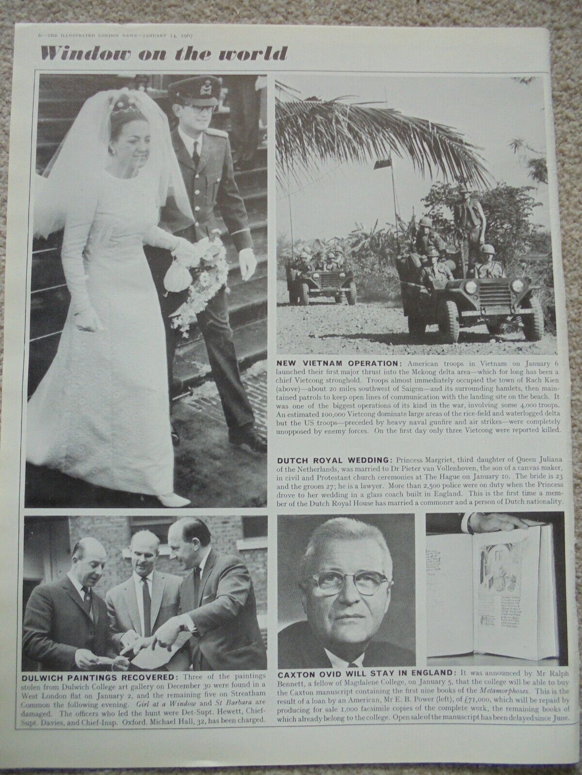 Photo Article Netherlands Princess Margriet marries Dr van Vollenhoven 1967