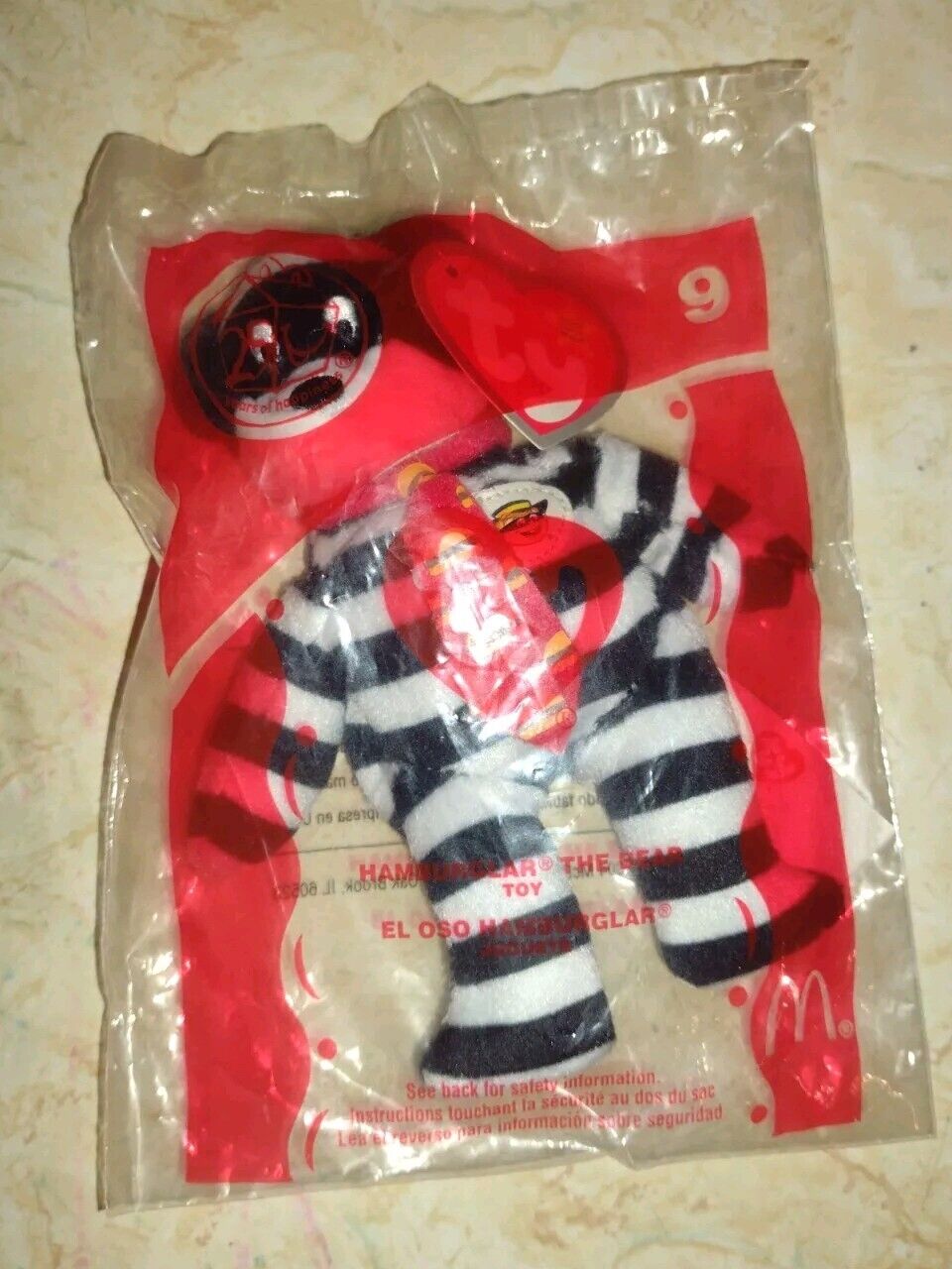 VINTAGE MCDONALDS HAPPY MEAL TOY TY HAMBURGLAR THE BEAR #9 2004 NEW IN PACKAGE