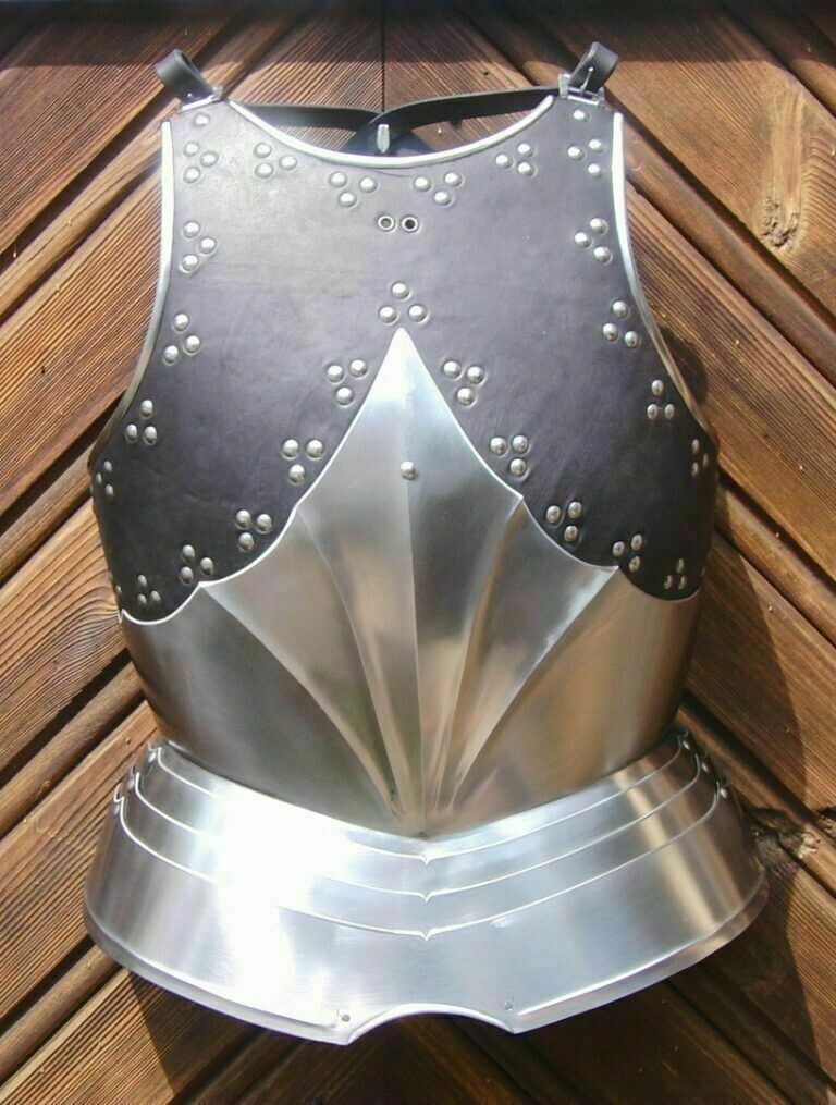 Medieval Knight Antique Leather-Covered Gothic Breastplate Cuirass Armor Gift