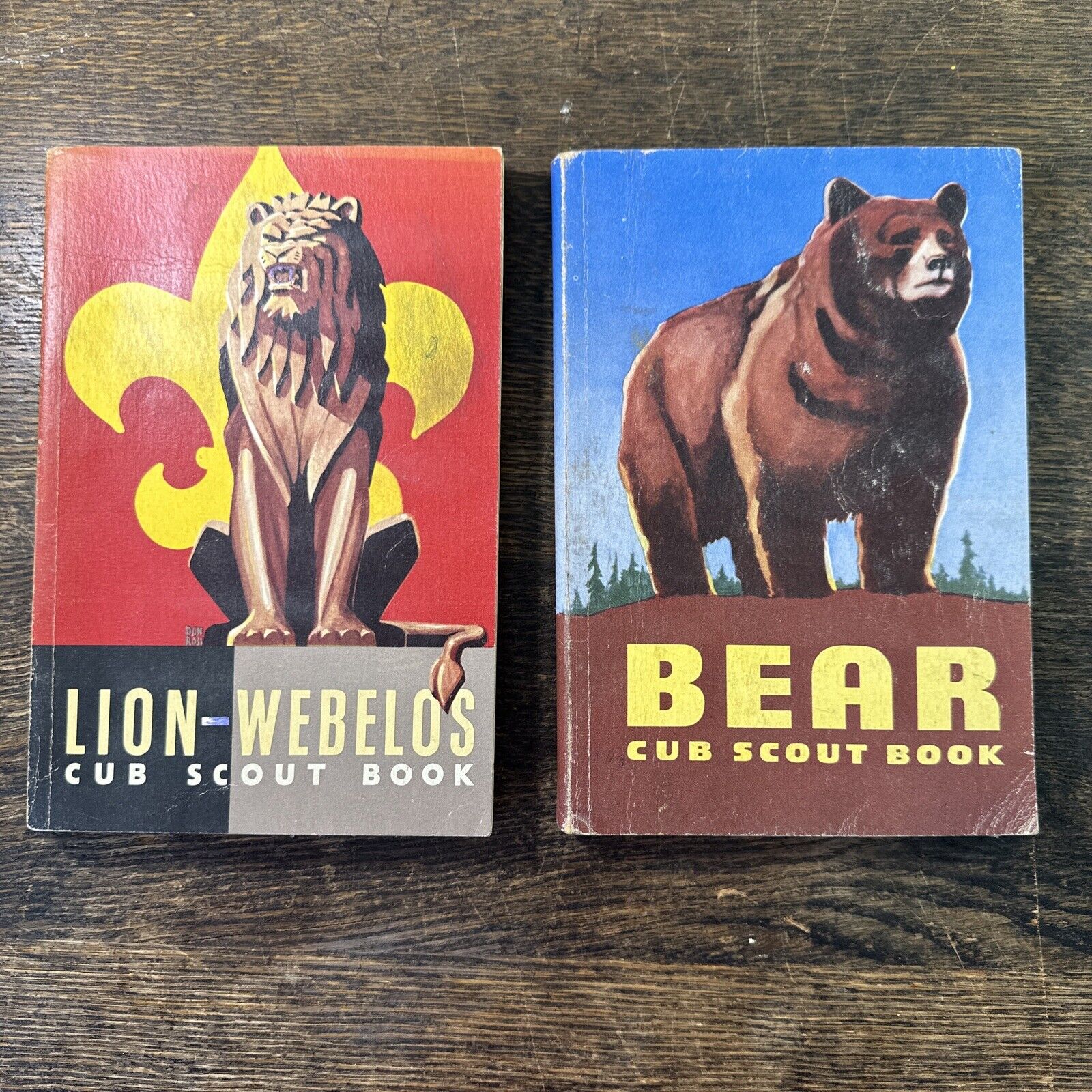 Vintage Cub Scout Books - Bear (1958 Printing) + Lion (1954)