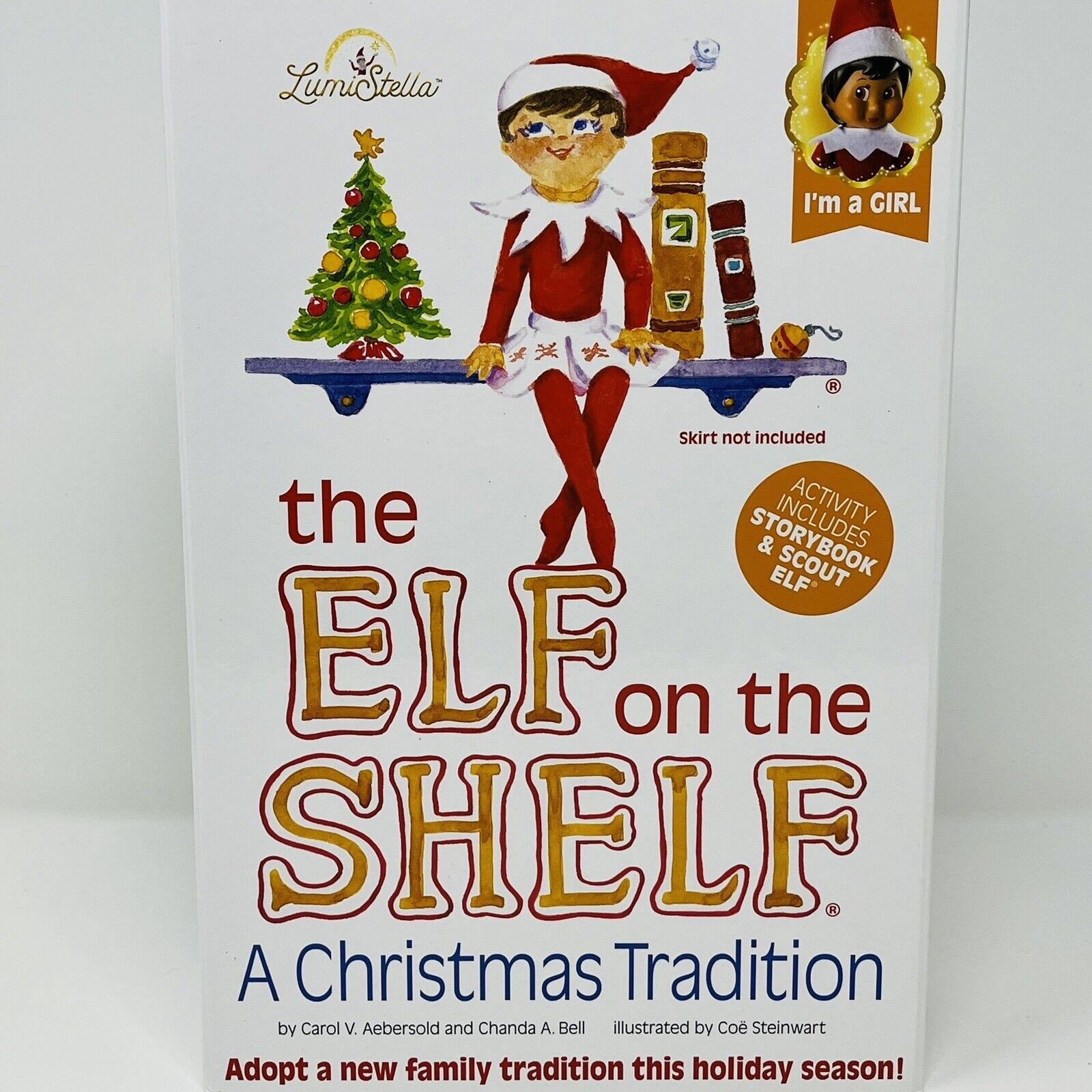 Christmas Elf on the Shelf Dark Skin Tone Girl Scout Elf + Book Box Set NEW
