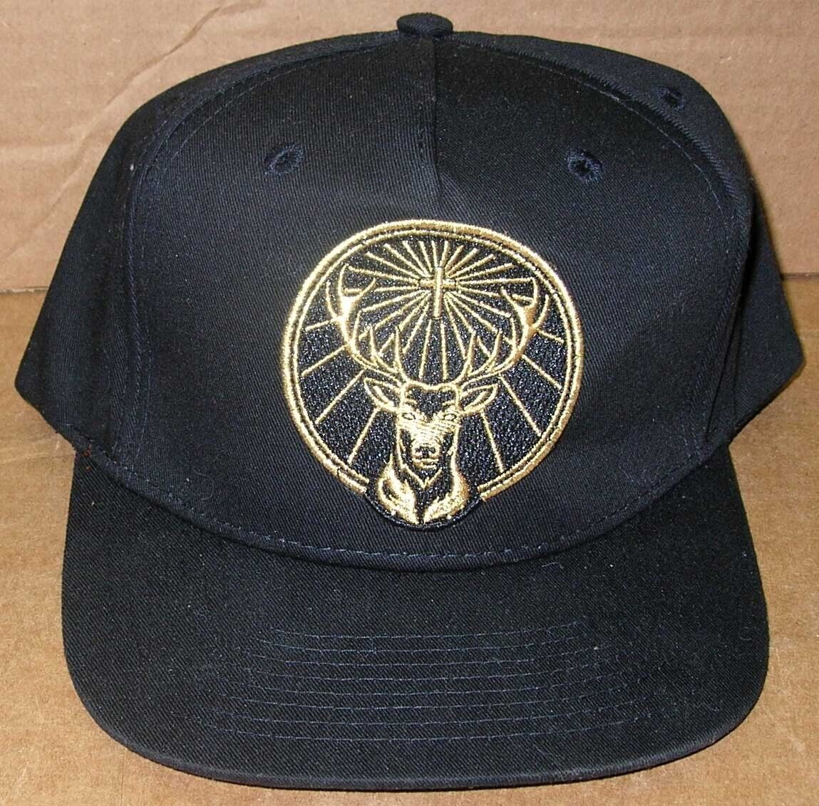 Jagermeister Gold Stag Embroidered Deer Baseball Black Cap Hat