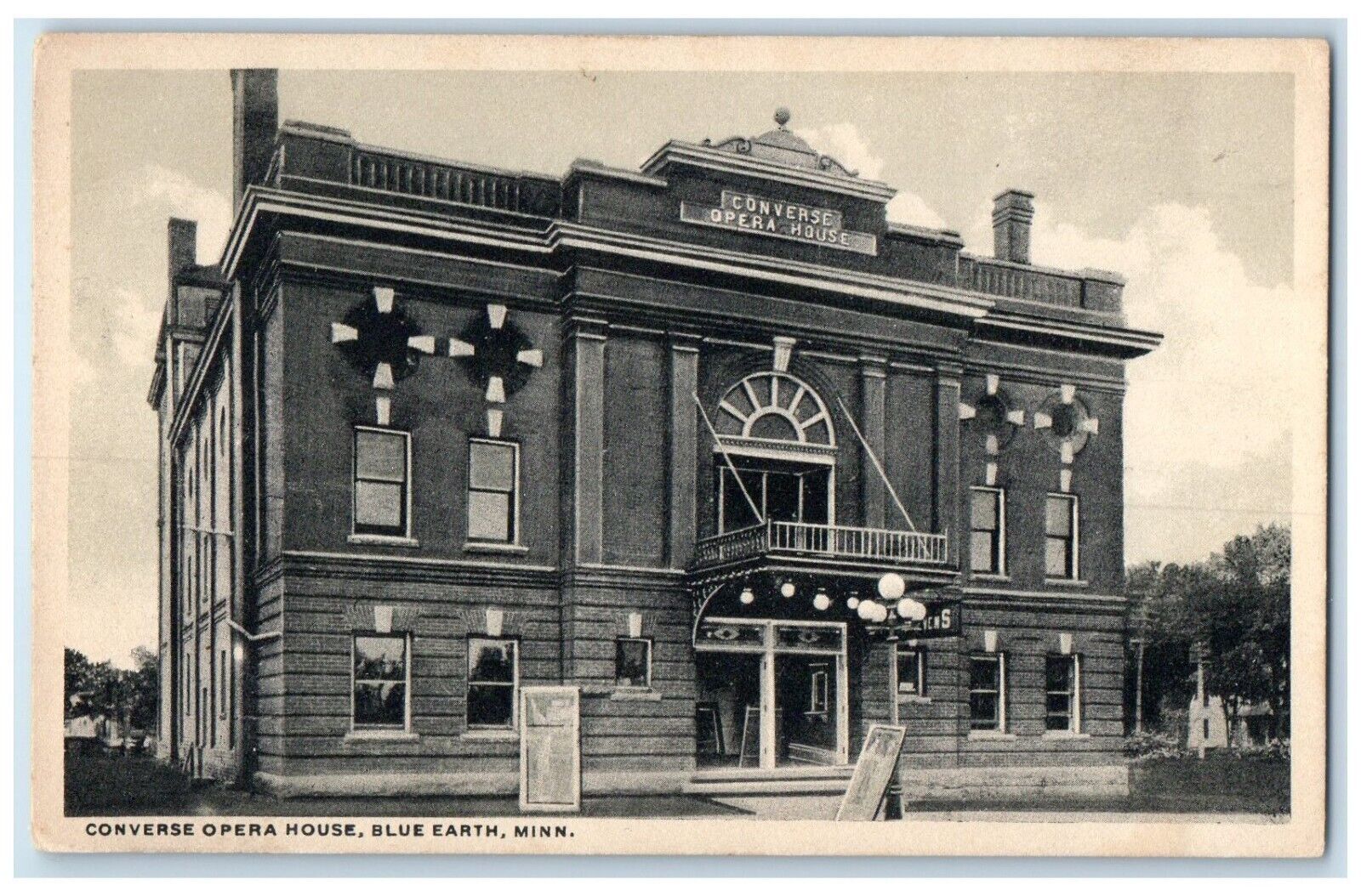 c1910's Converse Opera House Building Blue Earth Minnesota MN Antique Postcard