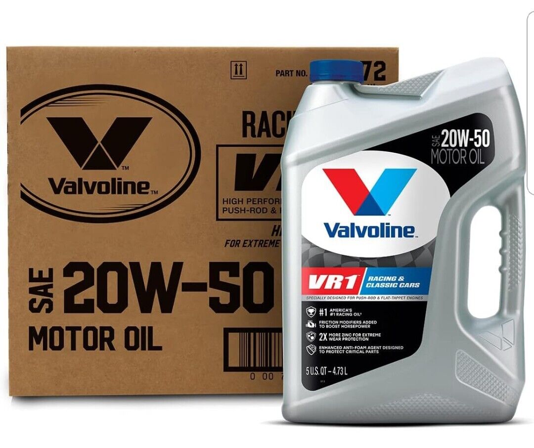 Valvoline VR1 Racing SAE 20W-50 Motor Oil 5 QT, Case of 3 Conventional