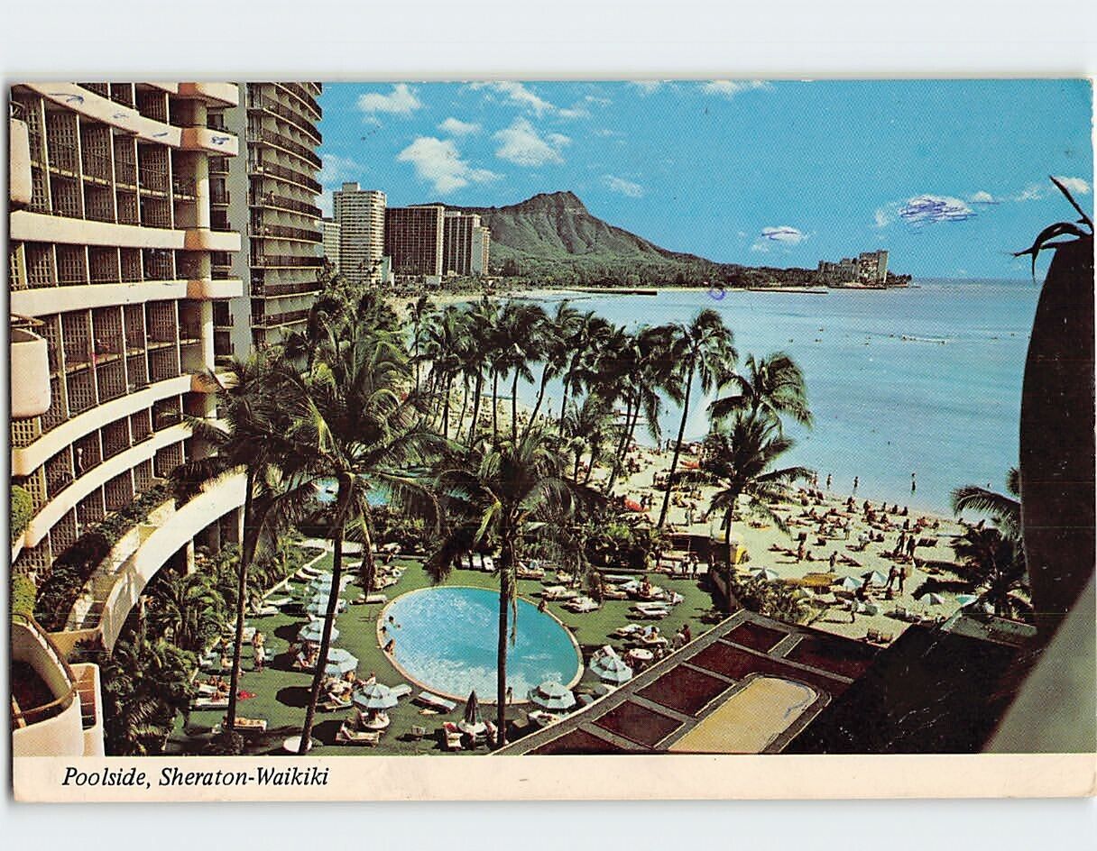 Postcard Poolside Sheraton-Waikiki Hotel Hawaii USA