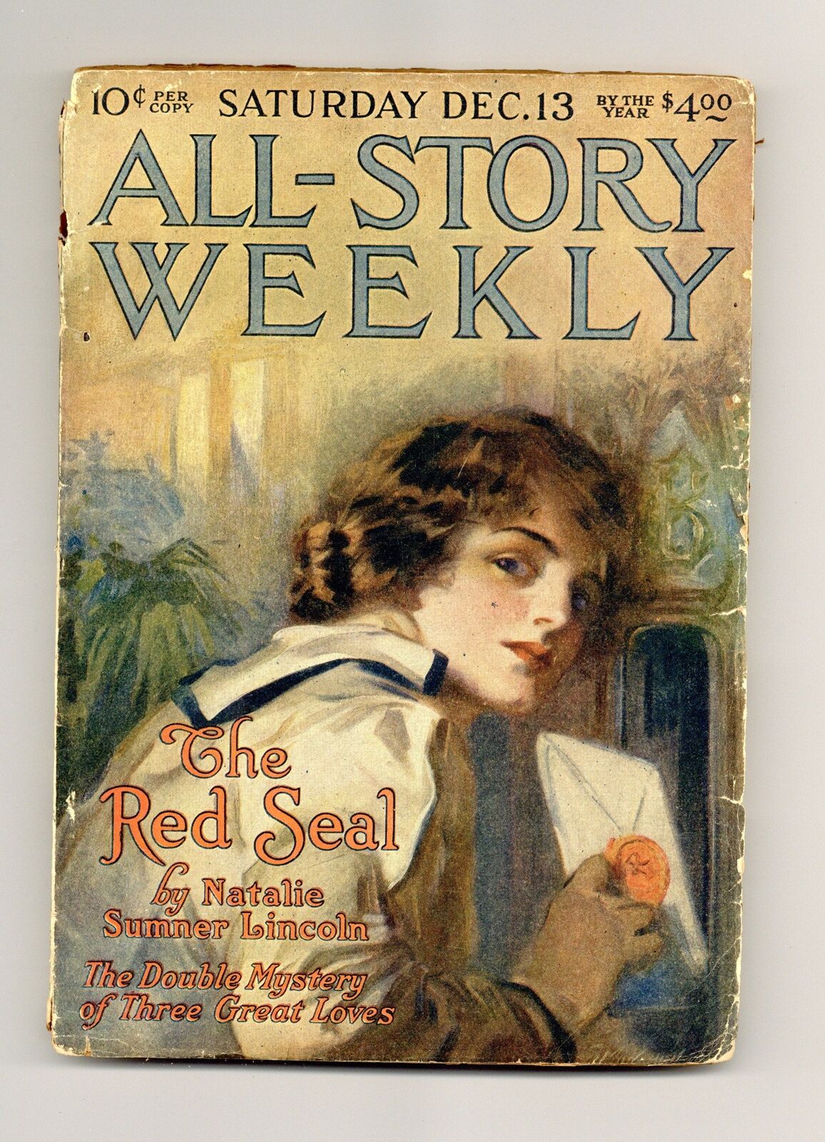 All-Story Weekly Pulp Dec 1919 Vol. 104 #4 VG- 3.5