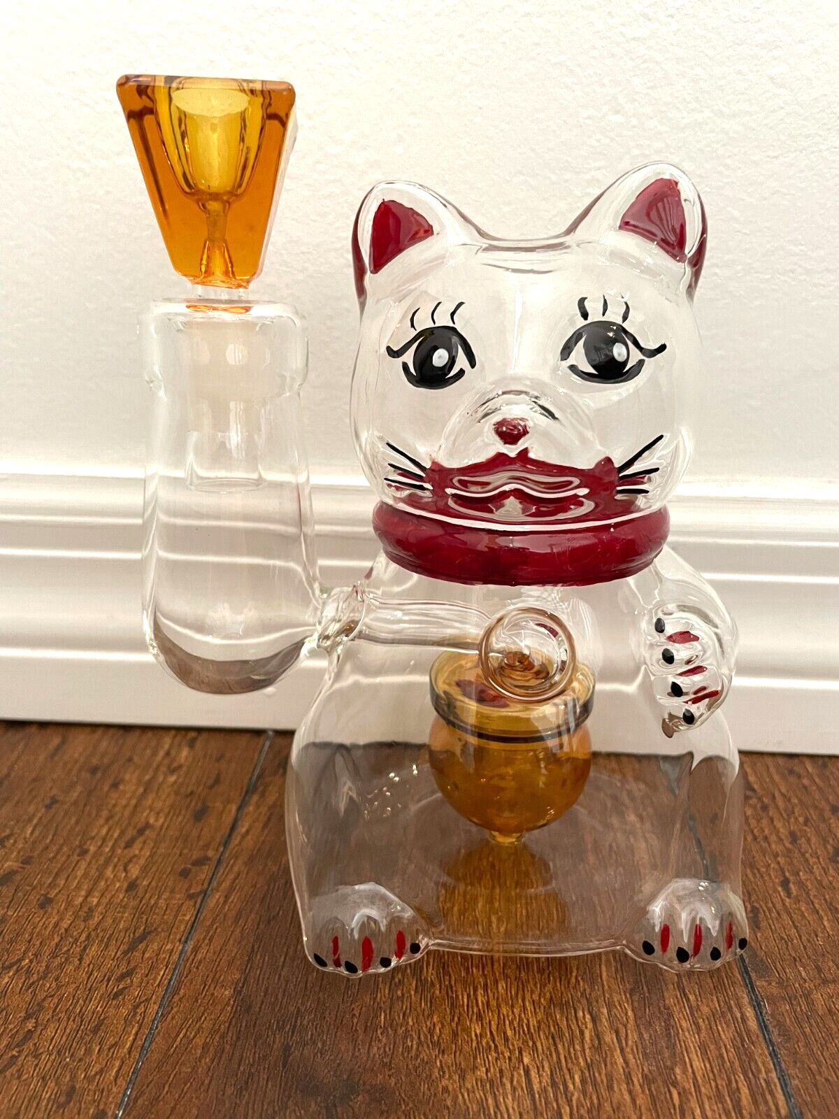 7” Premium Glass Water Pipe Kitty Cat Bear 14mm