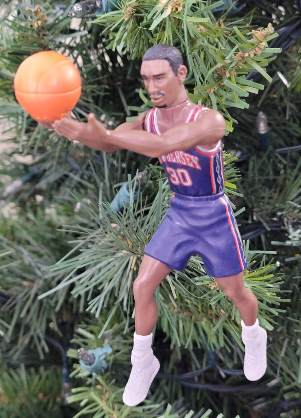 Kerry Kittles New Jersey Nets Basketball NBA Xmas Tree Ornament Holiday vtg #30