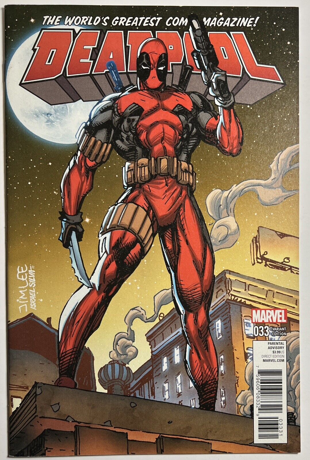 Deadpool 33 Jim Lee Variant NM- Trading Card Art Cover X-Men 2017 Marvel
