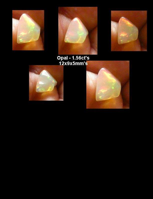 OPAL, 1.56cts, ETHIOPIAN WELO CRYSTAL ~ RED FIRE ~**100% NATURAL**,FREE SHIP