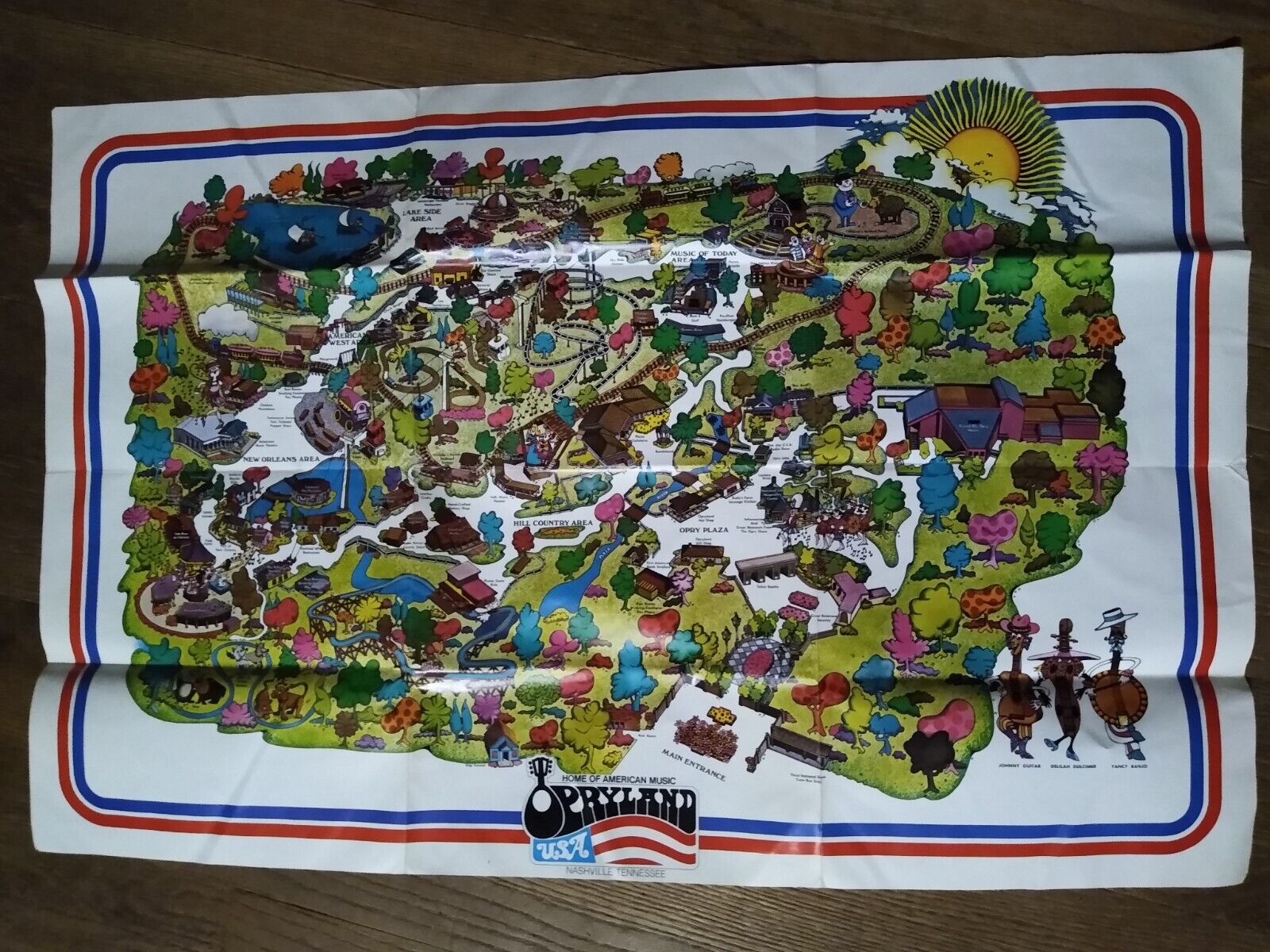 Rare 1973 Opryland Theme Park Souvenir Map