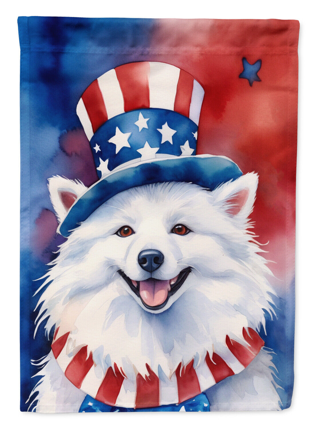 American Eskimo Patriotic American Flag Canvas House Size DAC5640CHF