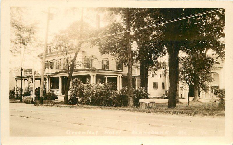 Greenleaf Hotel 1930s RPPC Photo Postcard Roadside Kennebunk Maine 11807
