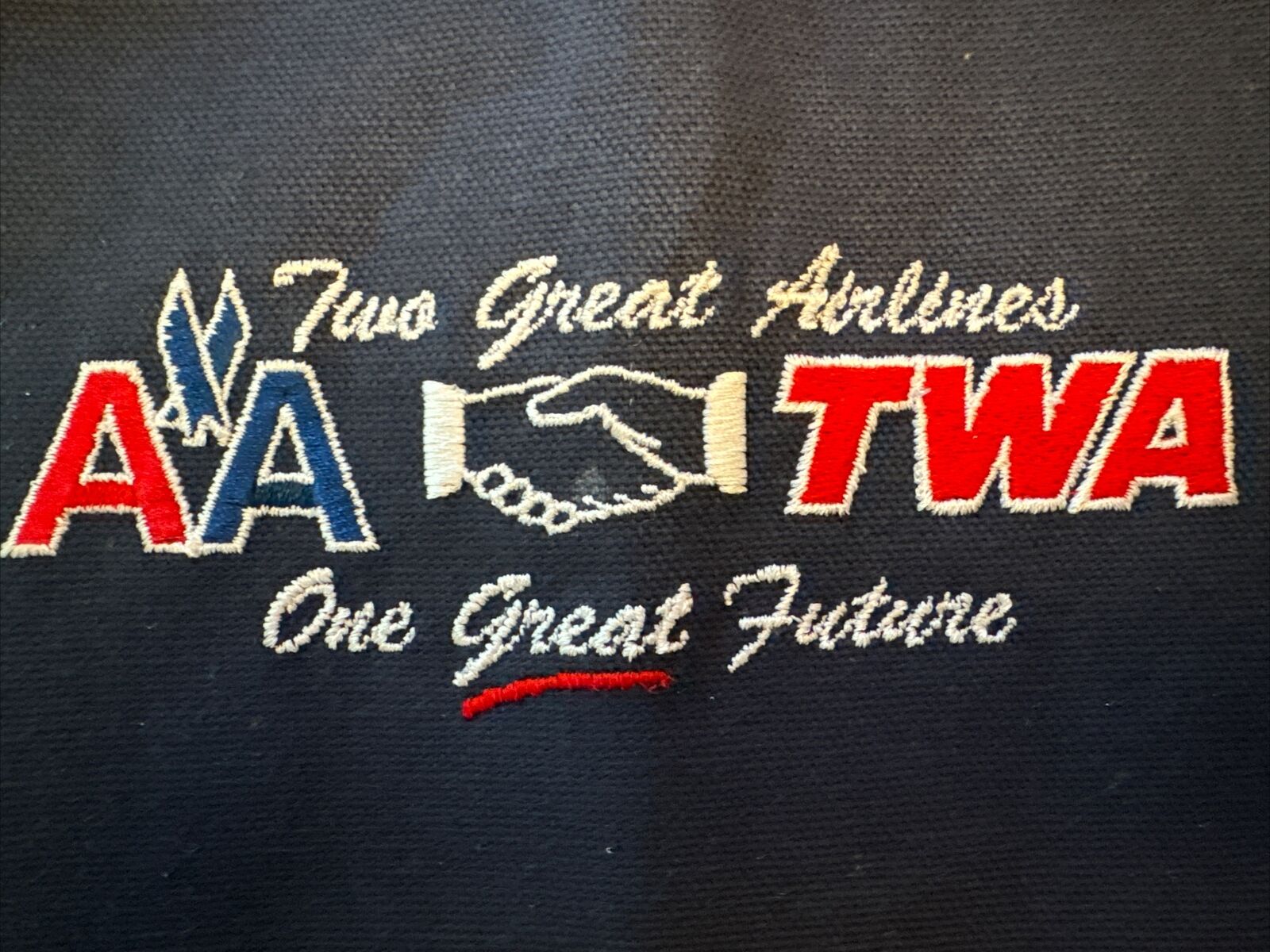 Vintage 2001 AA  American Airlines TWA Trans World Airlines Merger Tote Bag