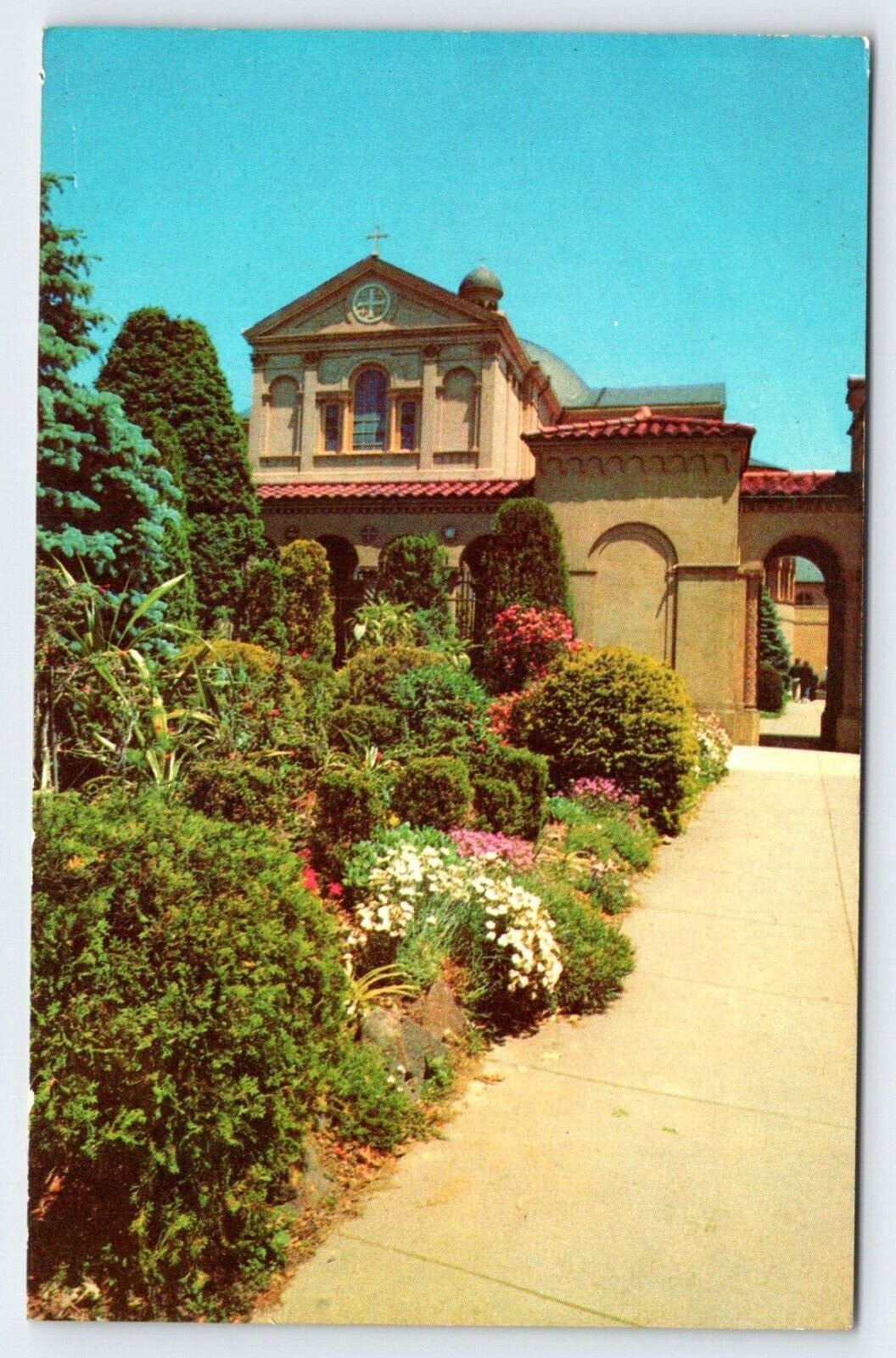 Garden Franciscan Monastery Washington D.C. Unused Vintage Postcard AF226
